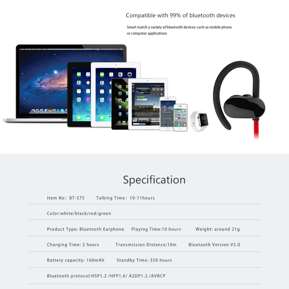 Bluetooth наушники спортивные беспроводные наушники устойчивое Bluetooth гарнитура бас наушники с микрофоном для телефона iPhone Xiaomi huawei