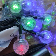Garland String-Lights Flash Crystal-Ball Solar-Lamp Wedding-Decoration Fairy Christmas