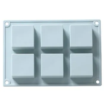 

6 Cavity Square Silicone Mould Soap Molds 3D Cake Mold Cupcake Jelly Candy Chocolate Decoration Baking Tool Moulds