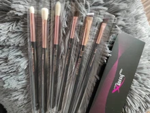 Jessup-Juego de brochas de maquillaje, base en polvo, sombra de ojos, oro rosa/Negro, 6 uds.-25 uds.