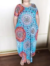 Lady Dresses Short-Sleeve Floral Maxi Sexy Women Plus-Size Casual 5XL Summer