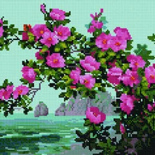 Алмазная мозаика EF 910 Цветы у моря 30*40