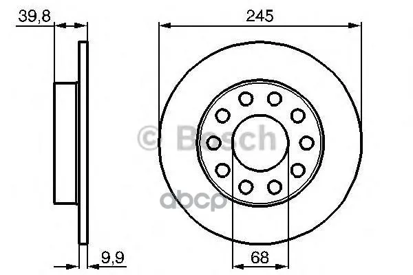 Диск Тормозной Задний Audi A4(B6, B7) 0986478986 Bosch арт. 0986478986