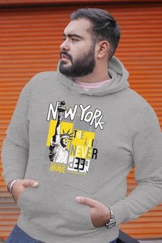 

Angemiel Wear New York Never Sleep Gray Men 'S Hooded Sweatshirt