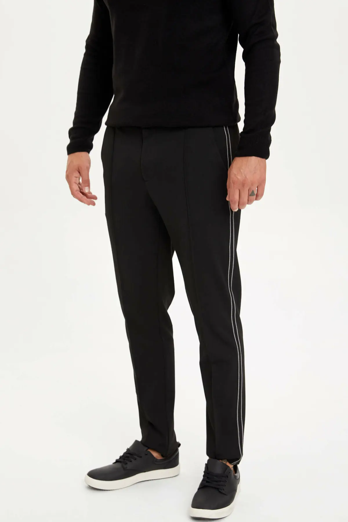 Дефакто модные спортивные брюки мужские однотонные повседневные брюки на молнии для отдыха хлопковые длинные брюки Мужские Простые новые-M2352AZ19WN