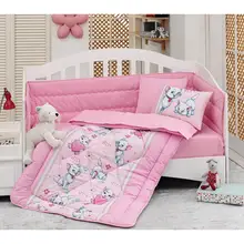 Сделано в Турции кошачий младенец набор постельных принадлежностей для детской кроватки бампер для мальчика Девочка Детская мультяшная детская кроватка хлопок Мягкий противоаллергический розовый
