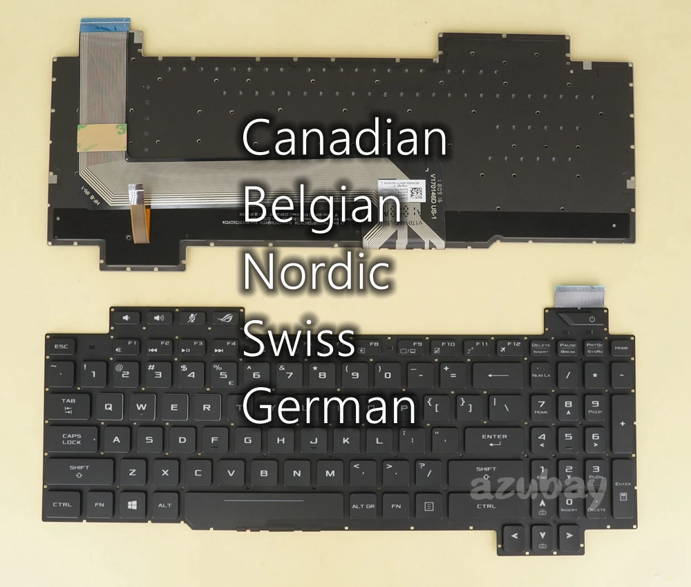 Teclado Suíço Iluminação de Fundo Rgb para Asus Rog Strix Gl503vd Gl503vm Gl503ge Gl703ge Gl703vd Gl703vm