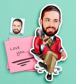 

Personalized Mr Boss Caricature Of Wooden Magnet-2