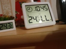 Termómetro multifunción higrómetro, Monitor electrónico automático de temperatura y humedad, reloj con pantalla LCD grande de 3,2 pulgadas