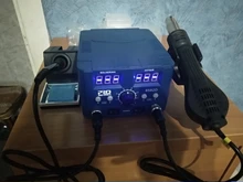 Estación de soldadura SMD de 800W, pistola de aire caliente eléctrica de calor rápido 2 en 1, soldador eléctrico de BGA refundido con pantalla Led