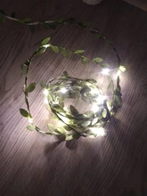 Tiny leaf garland fairy light decor LED Copper Wire string lights for Wedding forest