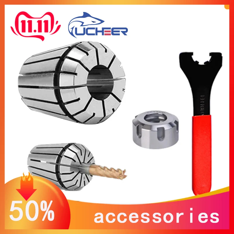 

[11.11FLASH SALE] UCHEER 1 set/10pcs accessories High Precision ER16 Collet Chuck UMType Wrench nut up to 50% off discount price