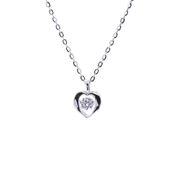 

Silver Pendant "heart with dancing zircon"