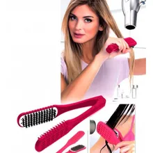 Расческа для выпрямления волос феном «ШЕЛКОВЫЕ ПРЯДИ» малиновая Bradex