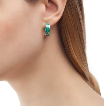 

Silver earrings with enamel sunlight sample 925