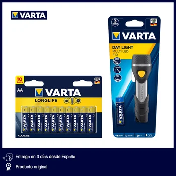

VARTA flashlight Multi LED with 1xAA included + VARTA Longlife - Pack 10 AA alkaline batteries/LR6/Mignon, 1.5 V
