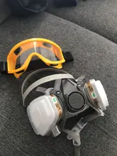 Máscara de Gas 8 en 1 con gafas de seguridad, respirador de Gas de media cara para pintura, pulverización, pulido, seguridad en el trabajo, 6200