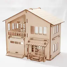 Домик из березовой фанеры с гаражом для машины домик для кукол 41х21х34 см подарок для мальчиков