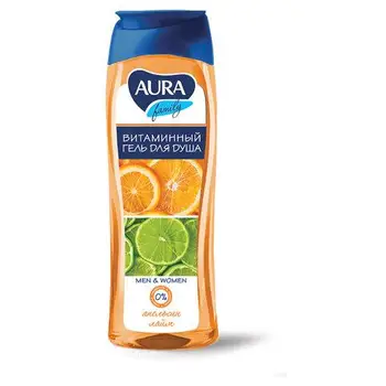 

Shower gel 260 ml, aura, vitamin, "Extract of orange and lime"