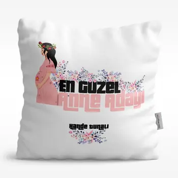 

Personalized Custom Best Nice Expectant Mother Design White Satin Pillow-2