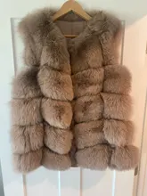 Vest Jacket Real-Fur-Coat Natural Winter Fashion Womens High-Quality Luxurious Fox-Fur