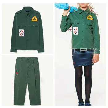

IN STOCK TAO children suit spring and autumn new European and American style wild boys and girls retro fashion shirt pants
