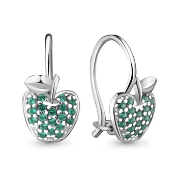 

Aquamarine baby earrings with nanoemeralds, 925 sterling silver