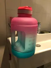 QuiFit-botella de agua de 3,78l, 2,2 L, 1,3 L, 128oz, galón, con pajita de plástico transparente, herramienta de gimnasio, jarra, taza deportiva gratis de BPA