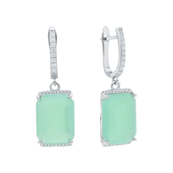 

Silver earrings with sitals and cubic zirconium sunlight sample 925