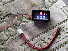 0,56 pulgadas Mini Digital voltímetro amperímetro DC 100V 10A Panel Amp voltios medidor de corriente de voltaje probador Azul Rojo de doble LED pantalla