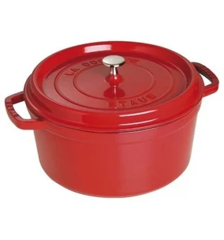 

Round cast iron casserole 26cm red cherry