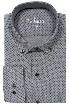 

Varetta Fashion Man Long Sleeve Shirt Men's Casual Print Pattern Blousers Male High Quality Tops Autumn Gray Brand Men Clothing
