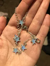 2019 nueva moda luminosa playa vientos azul estrella pentagonal borla tobillera cadena tobilleras para mujer Sandalias pies descalzos 4g
