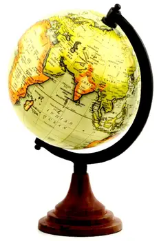 

8 Inch Decorative Globe - World Political Map with Wooden Legs