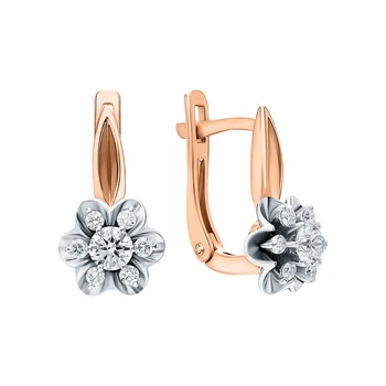 

Gold earrings with diamonds sunlight sample 585