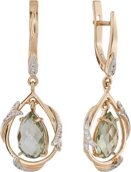 

Aloris drop earrings with amethyst and cubic zirconia in red gold