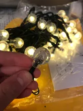Garland String-Lights Flash Crystal-Ball Solar-Lamp Wedding-Decoration Fairy Christmas