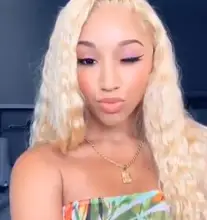 Ombre Rubio 613 peluca con malla Frontal Pre arrancado de la onda profunda Highglight de color HD transparente 13x6 Frontal de encaje pelucas de cabello humano