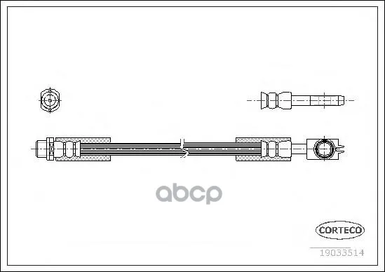 Тормозной Шланг Задний(384mm) Corteco 19033514 Corteco арт. 19033514