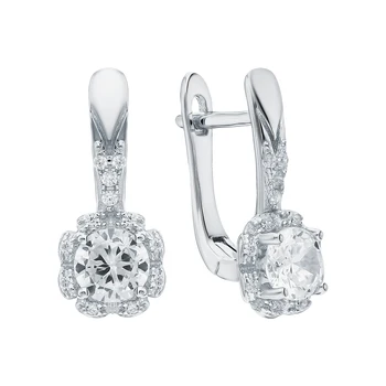 

Silver earrings with cubic zirconium sunlight sample 925