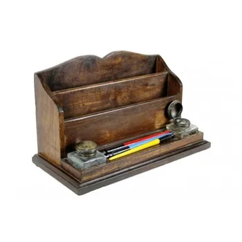 

Postman desktop wooden pens and inkstands. Measurements: 17x36 cm.