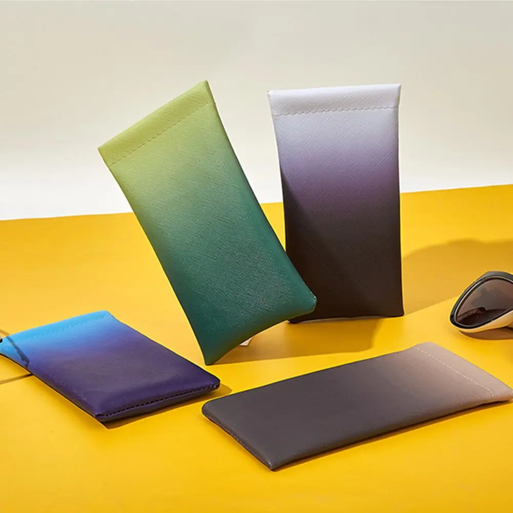 

NEW PVC Sunglasses Storage Bag Gradient Ribbon Mirror Cloth Glasses Bag Portable Fashion Sunglasses Bag