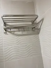 Towel-Holder Can-Be-Folded-Hanger Home-Accessories Stainless-Steel Bathroom Black Wall-Mounted