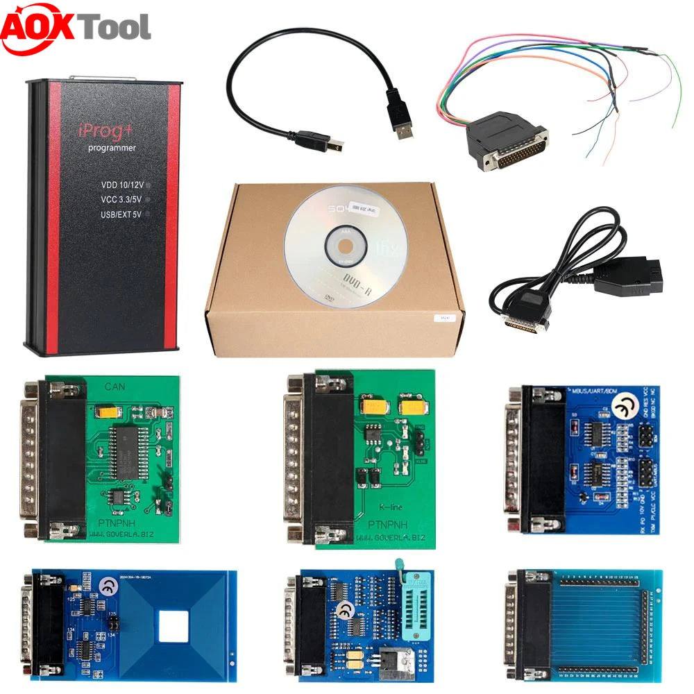 

Iprog+ Iprog Pro with IR MB Adapter for Odometer Correction tool Mileage Adjustment Car Key Programmer Airbag Reset Tool