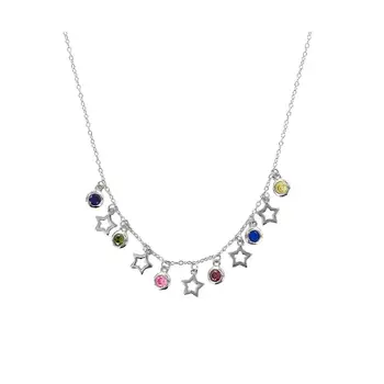 

Choker Silver with 5 Stars 6 Chatones Color