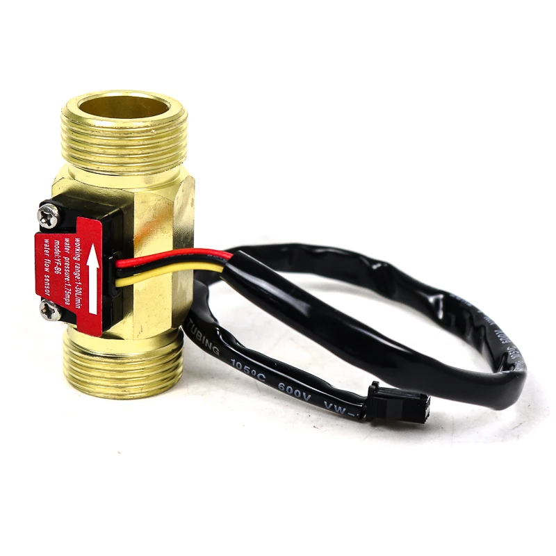 Copper Water Flow Sensor NPN Output Hall High-precision Turbine Flowmeter 6 Poin