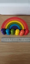 Montessori-juguetes de madera de arcoíris para niños, juguetes educativos Montessori para apilar