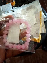 Pulsera elástica de cuarzo con piedra Natural para mujer, brazalete de color rosa en polvo, 2021