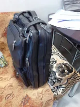 Bolso de viaje de cuero genuino para hombre, multifunción, de moda, de cuero genuino, de viaje, de lona, grande, para fin de semana