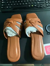 DONLEE-Zapatillas de marca QUEEN para mujer, zapatos planos casuales con punta abierta, sandalias de esparcimiento, Chanclas de playa para mujer, talla grande 41